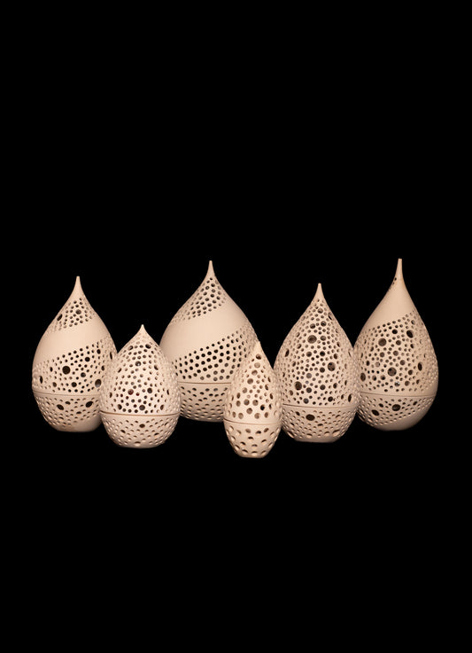 Set of 6 Ceramic Candle Holders