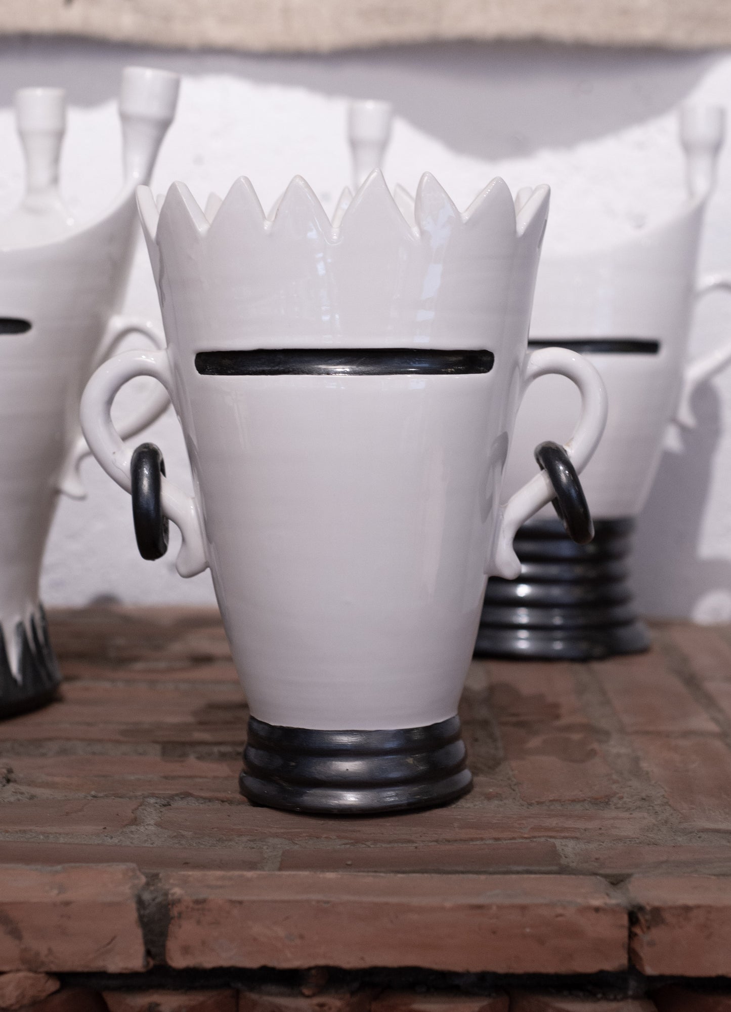Afrasian Court Ceramic Vase by Romeo Gigli