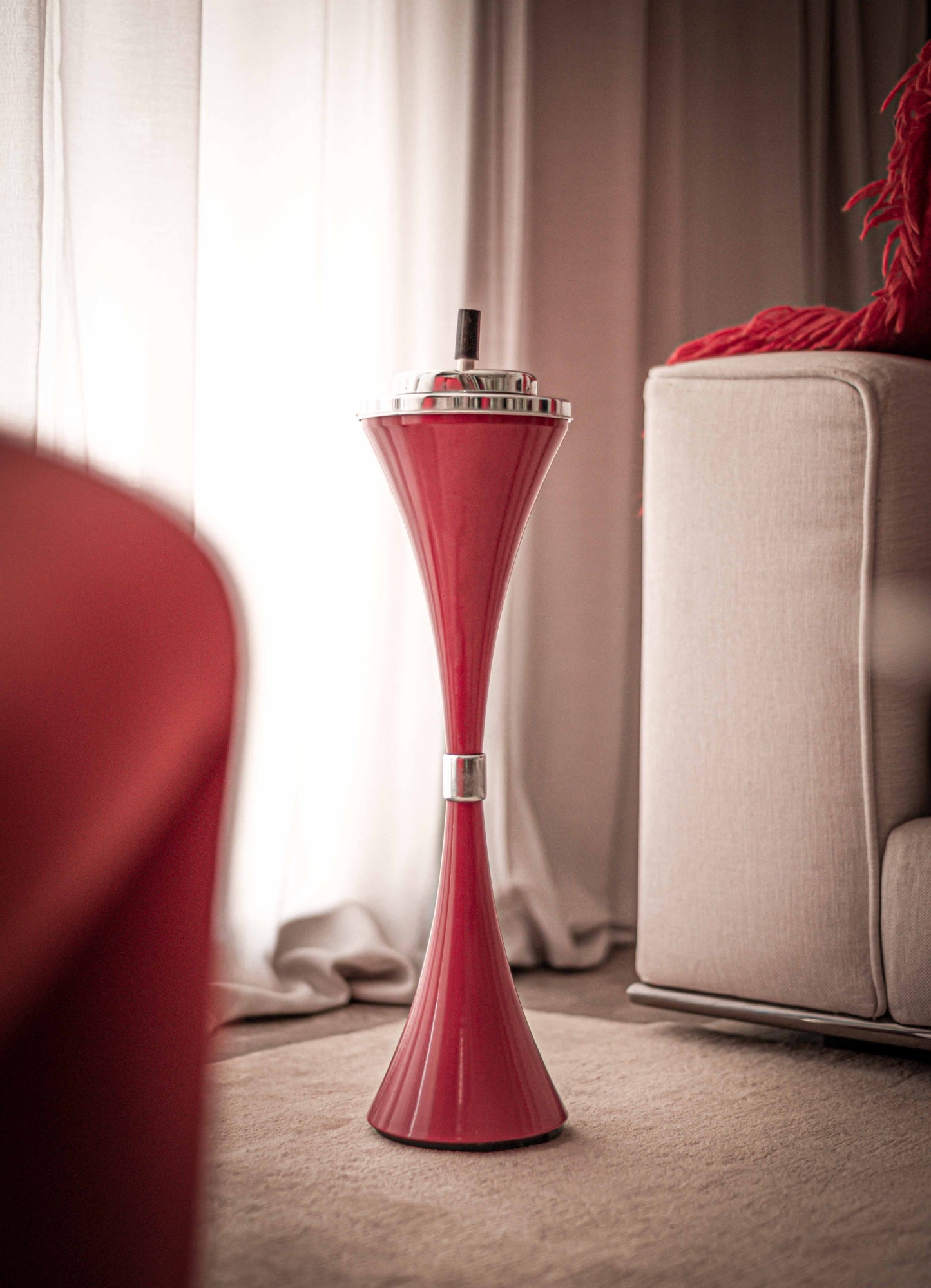 Vintage Red Mid Century Modern Ashtray