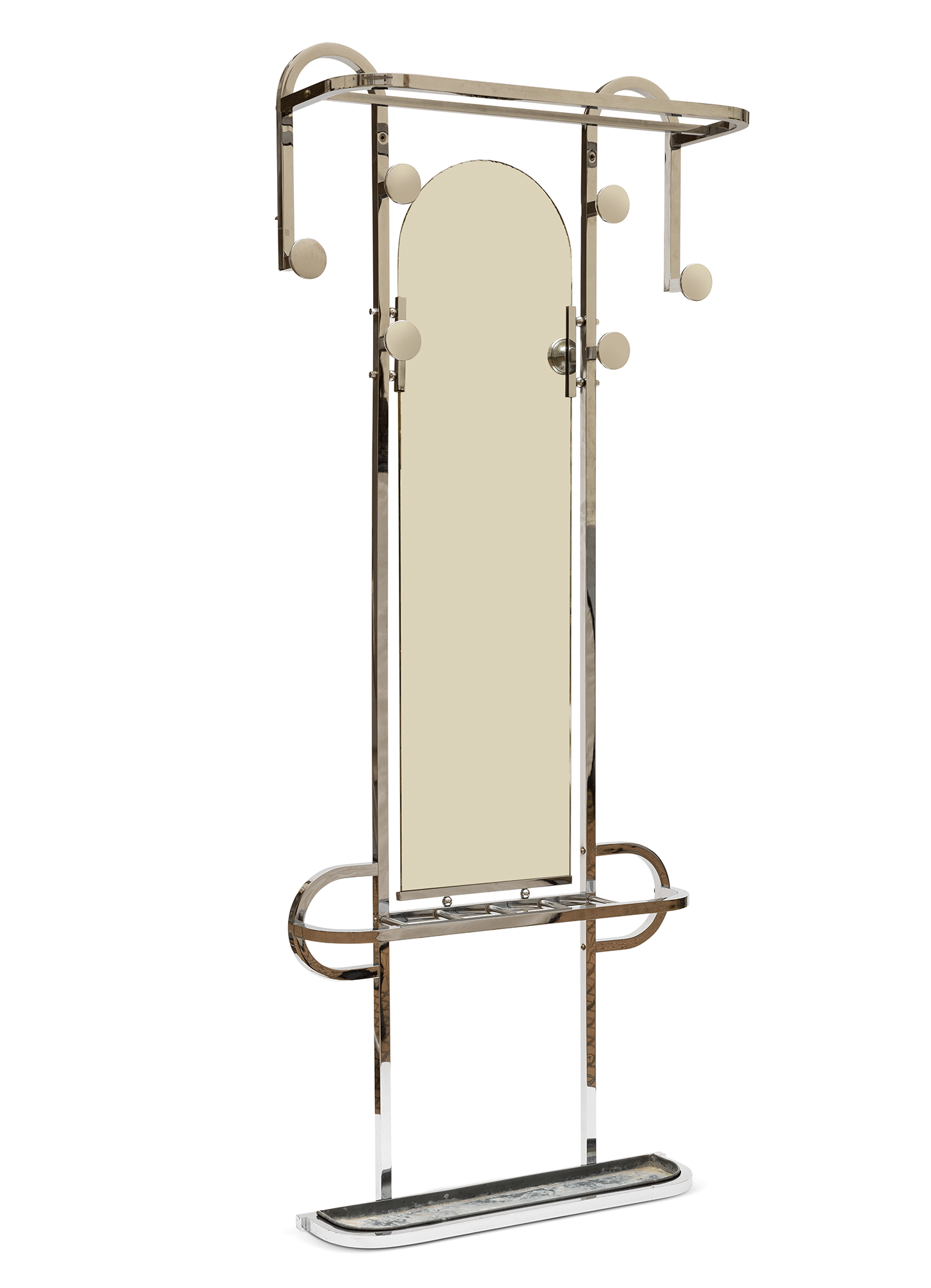 Vintage Art Deco Coat Rack with Mirror