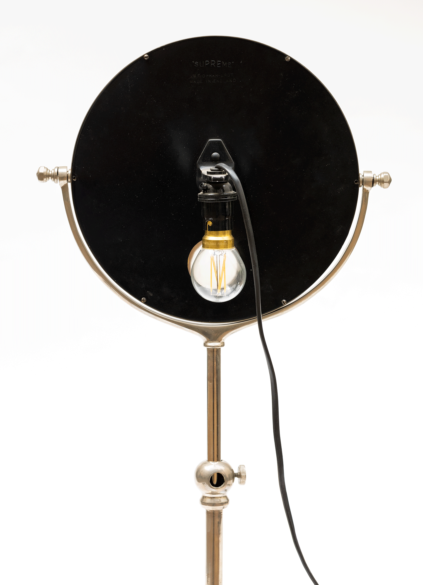 Art Deco French Nickel-Plated Illuminated Vanity Mirror by Brot, 1930s