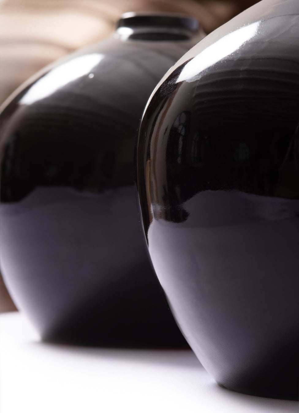 Black Ceramic Sphere Vase