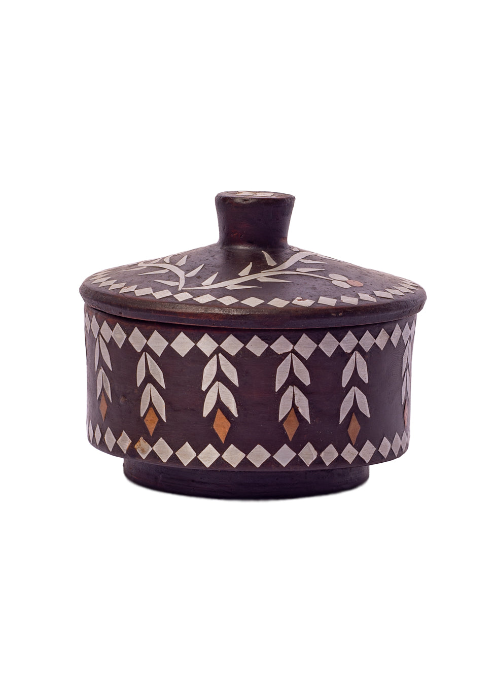 Vintage Inlay Moroccan Ceramic Trinket Box