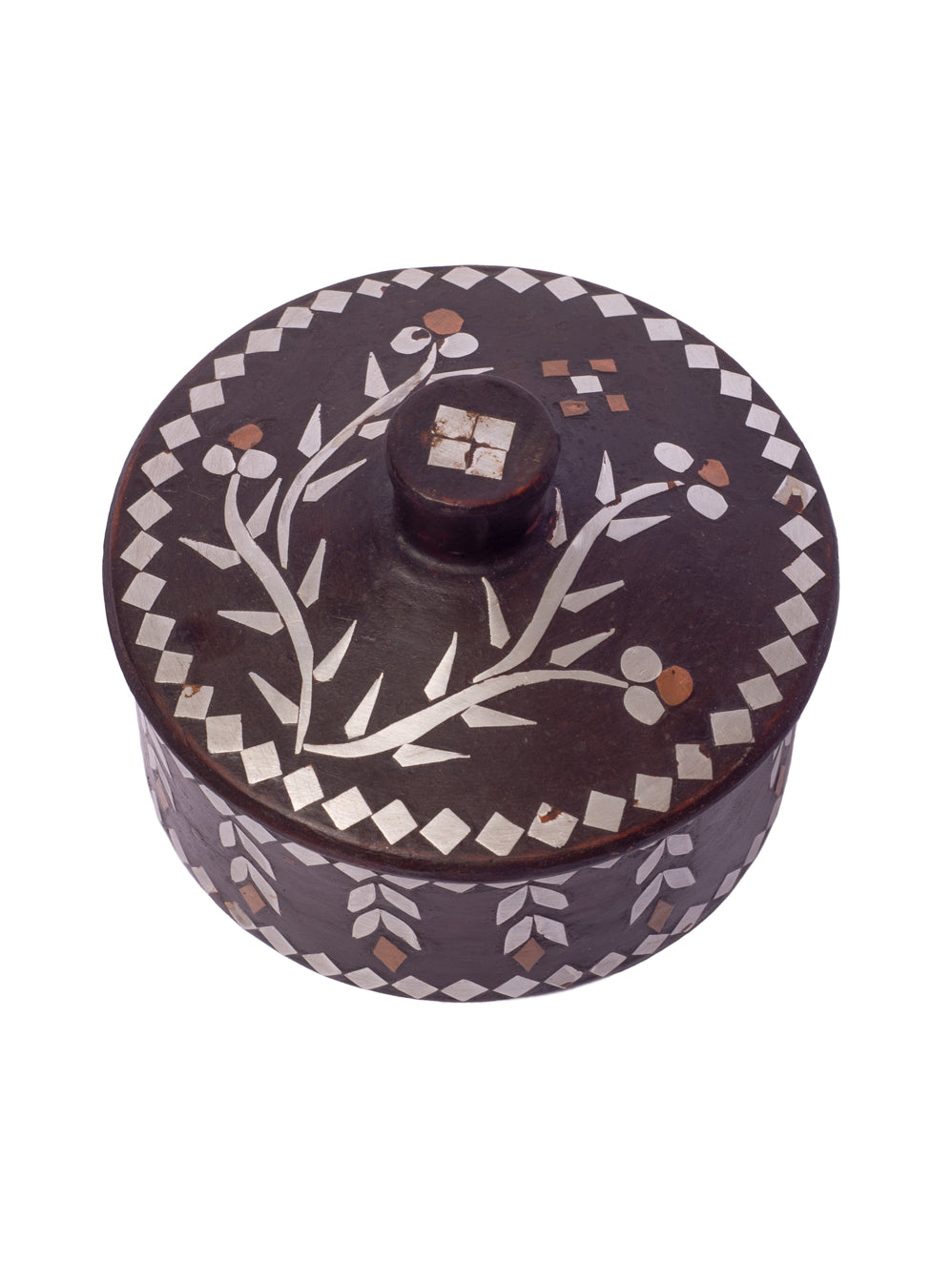 Vintage Inlay Moroccan Ceramic Trinket Box