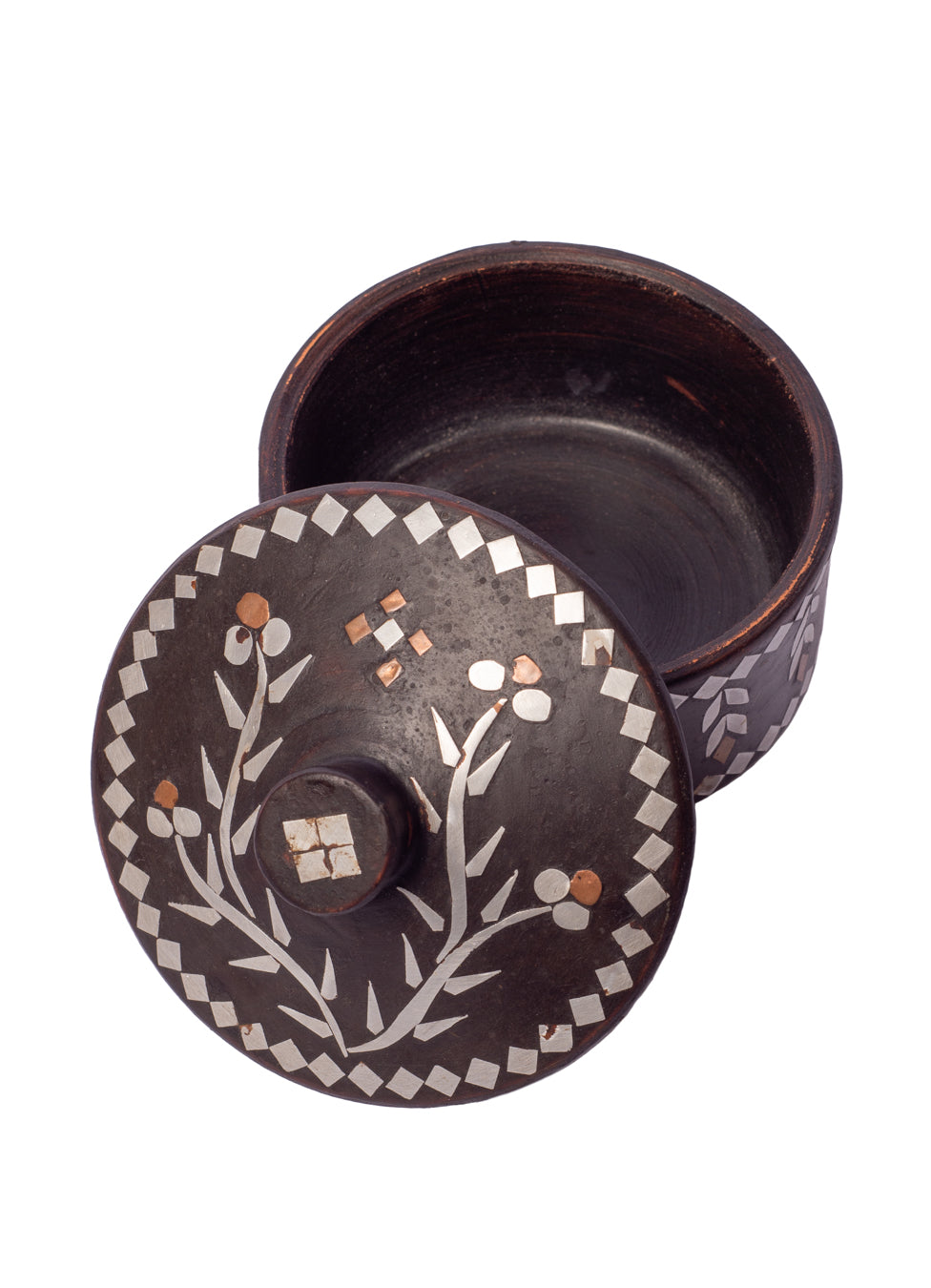 Vintage Inlay Moroccan Ceramic Trinket Box