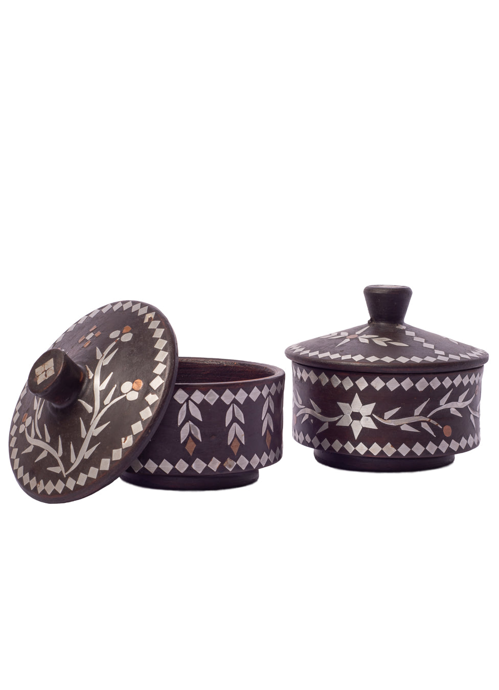 Vintage Inlay Moroccan Ceramic Trinket Box