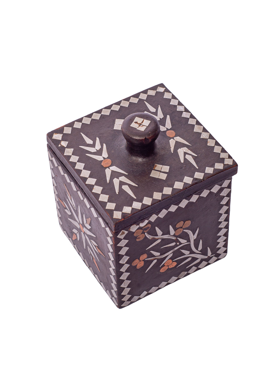 Vintage Inlay Moroccan Rectangular Ceramic Trinket Box