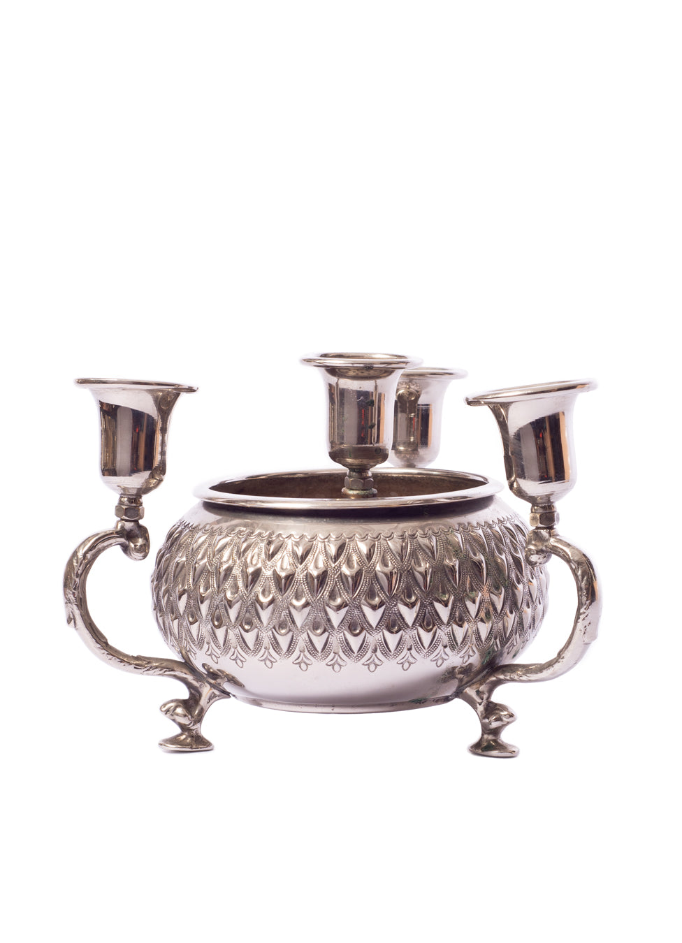 Vintage Flower Bowl Centrepiece With Candle Holders