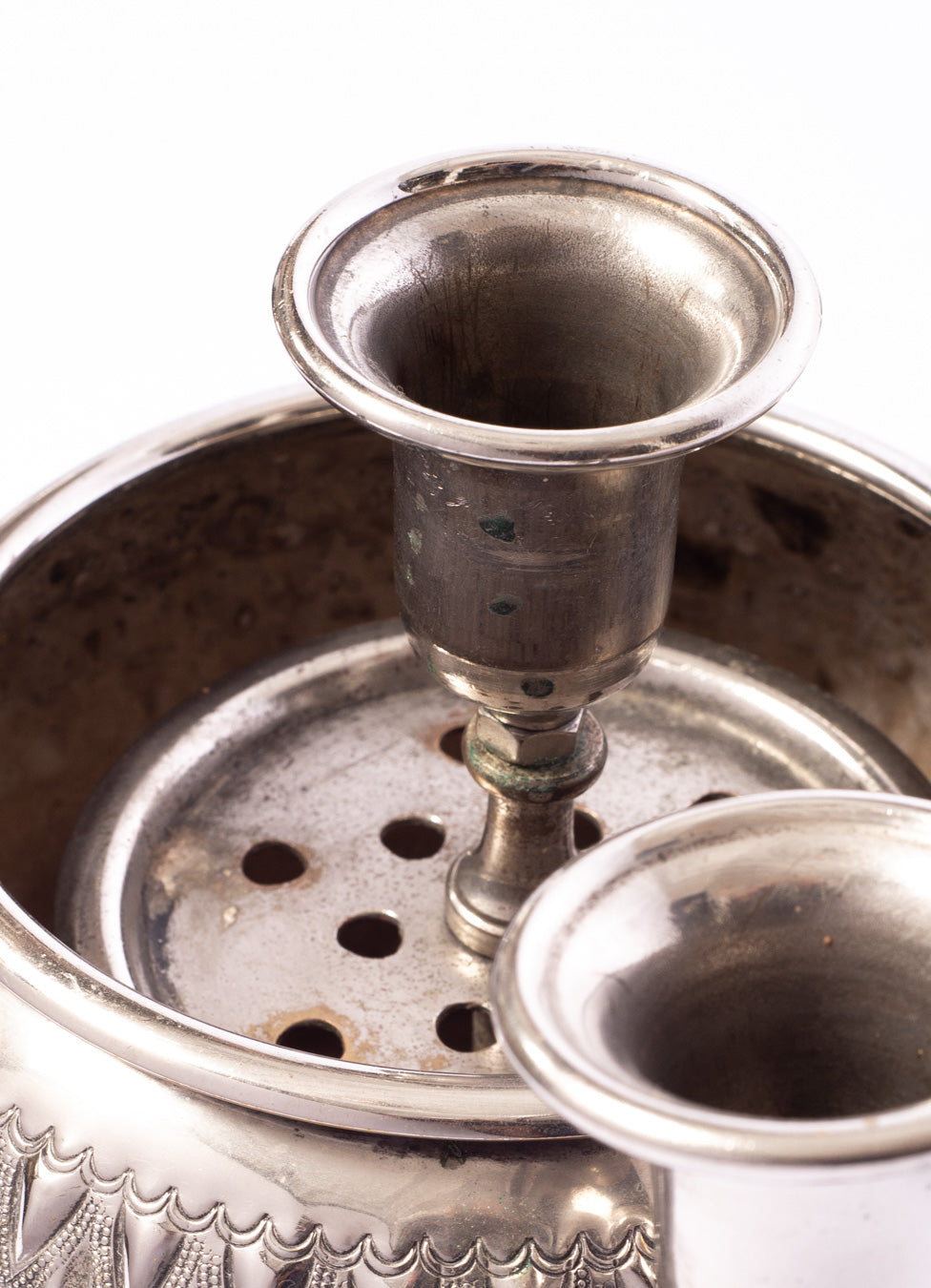 Vintage Flower Bowl Centrepiece With Candle Holders