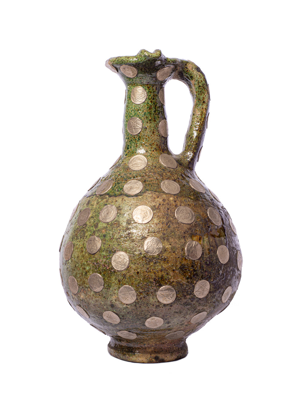 Vintage Moroccan Coin Embellished Jug