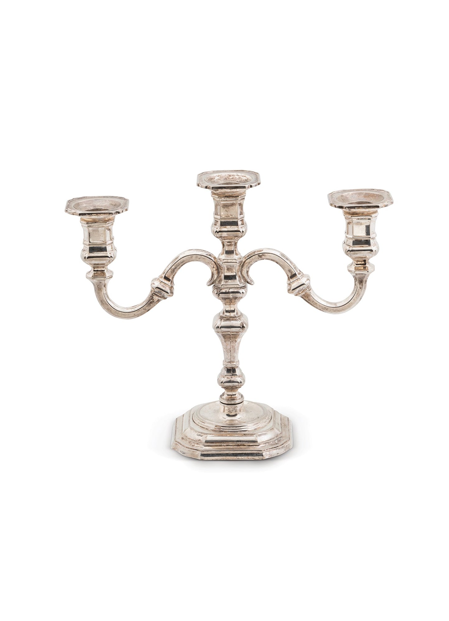 1930s Vintage Art Deco Silver Candelabra