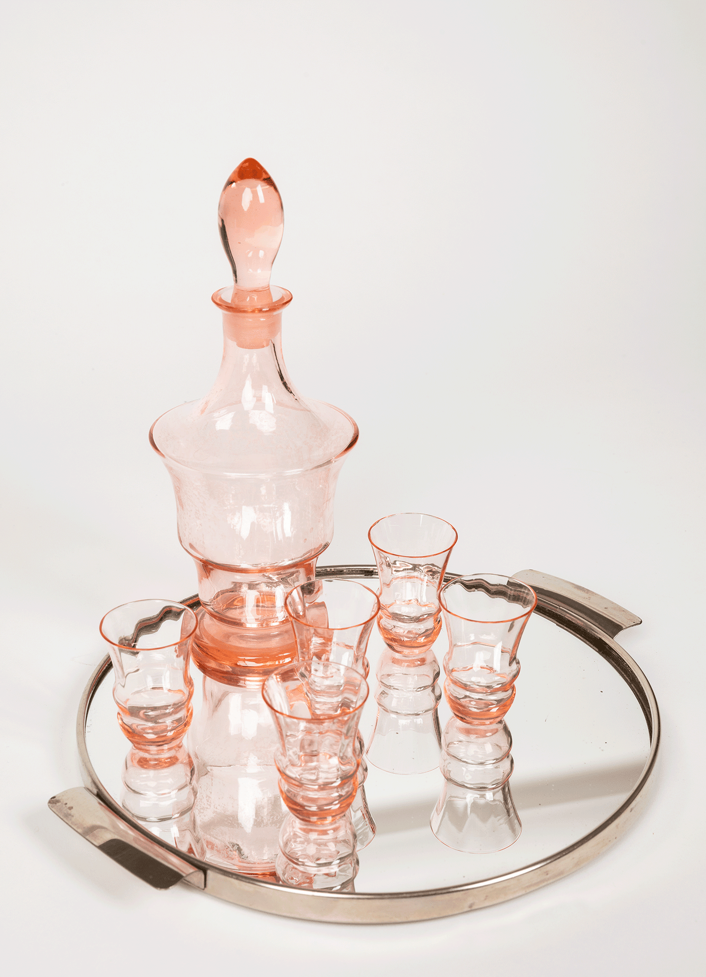 1930s Vintage Smoked Glass Decanter Set