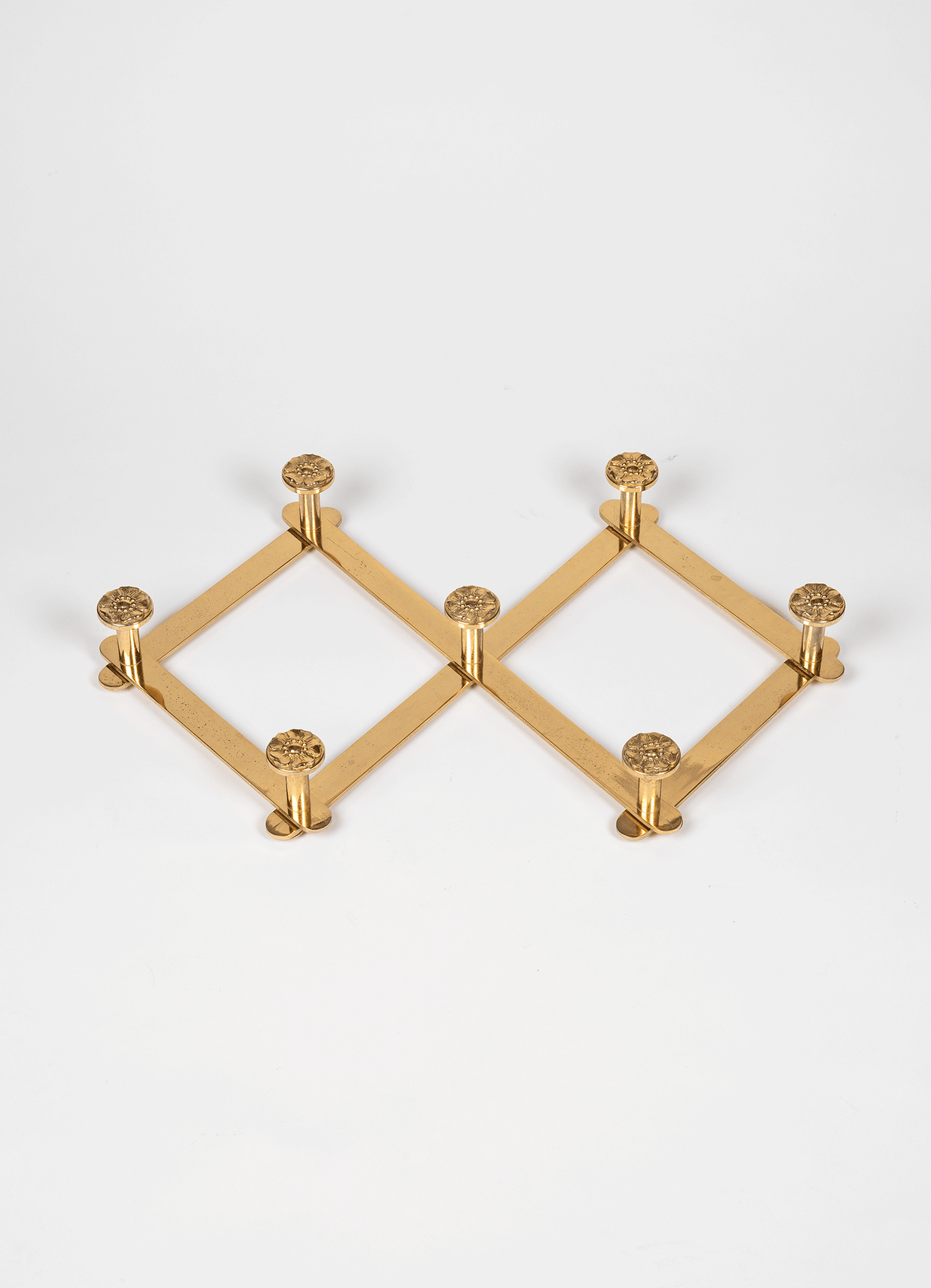 Vintage Italian 1960s Extendable Brass Coat Rack