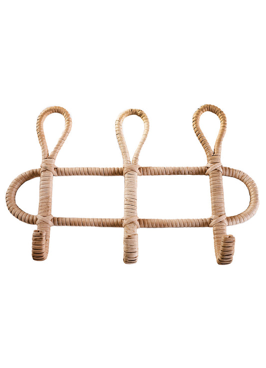 Handcrafted Wall-Mounted Rattan Rack