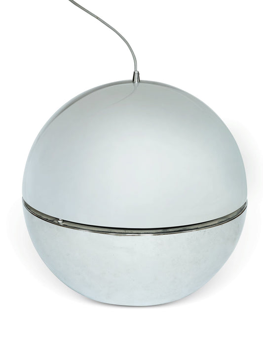 Modernist Chrome Ceiling Suspension Globe Lamp