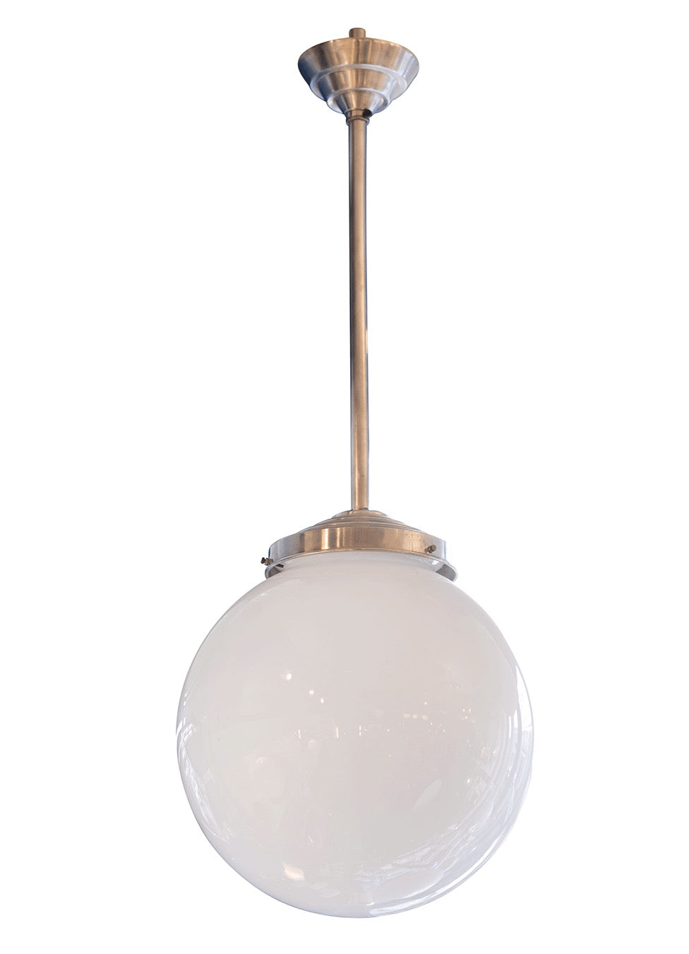 Vintage Art Deco Opaline Glass Pendant Light