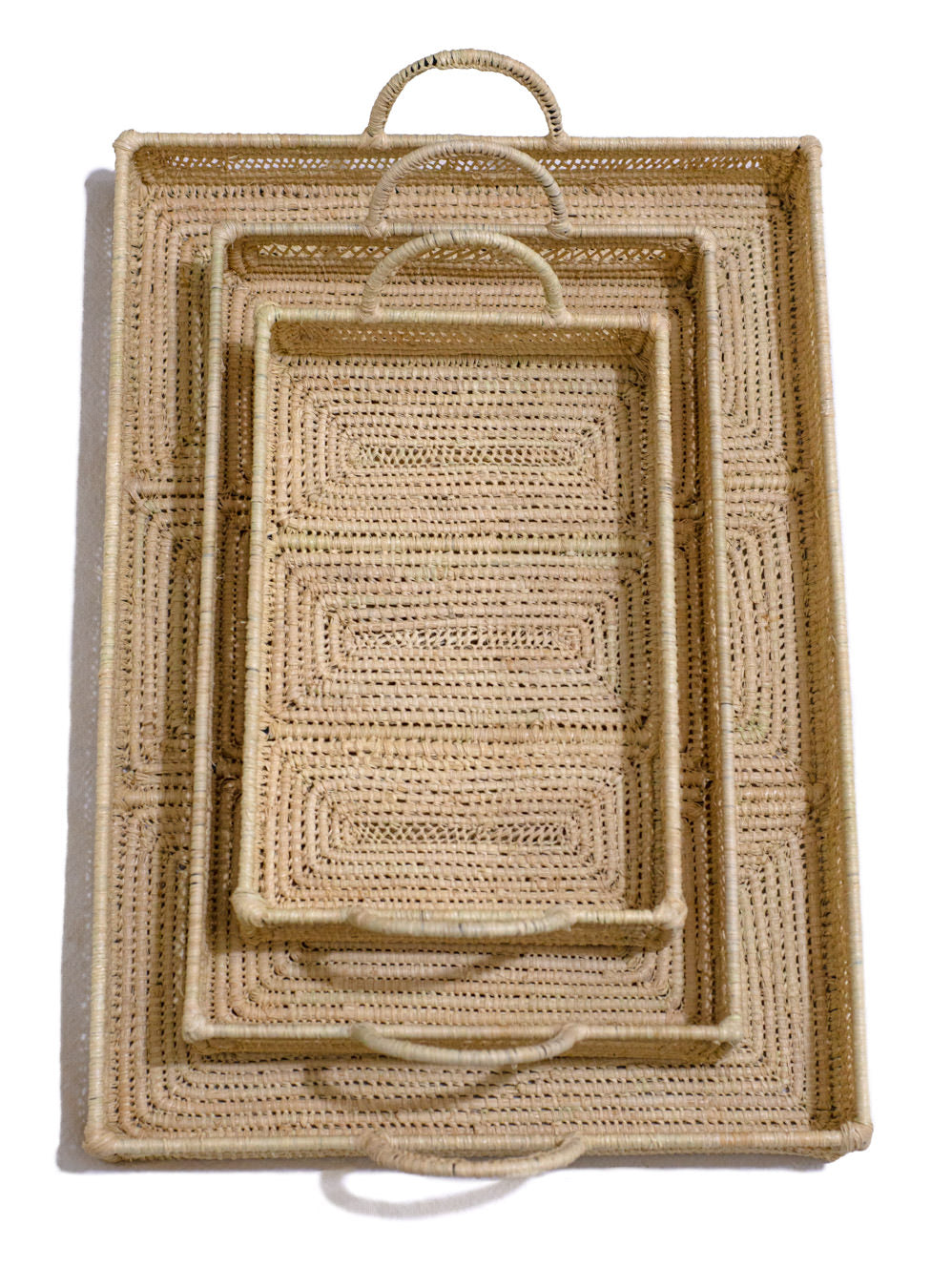 Small Handcrafted Raffia Serving Tray