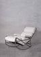 Vintage 1960s crème boucle Rocking Chair in the style of Le Corbusier
