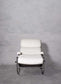 Vintage 1960s crème boucle Rocking Chair in the style of Le Corbusier