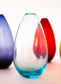 Set of 7 Teardrop-Shaped Glass Vases