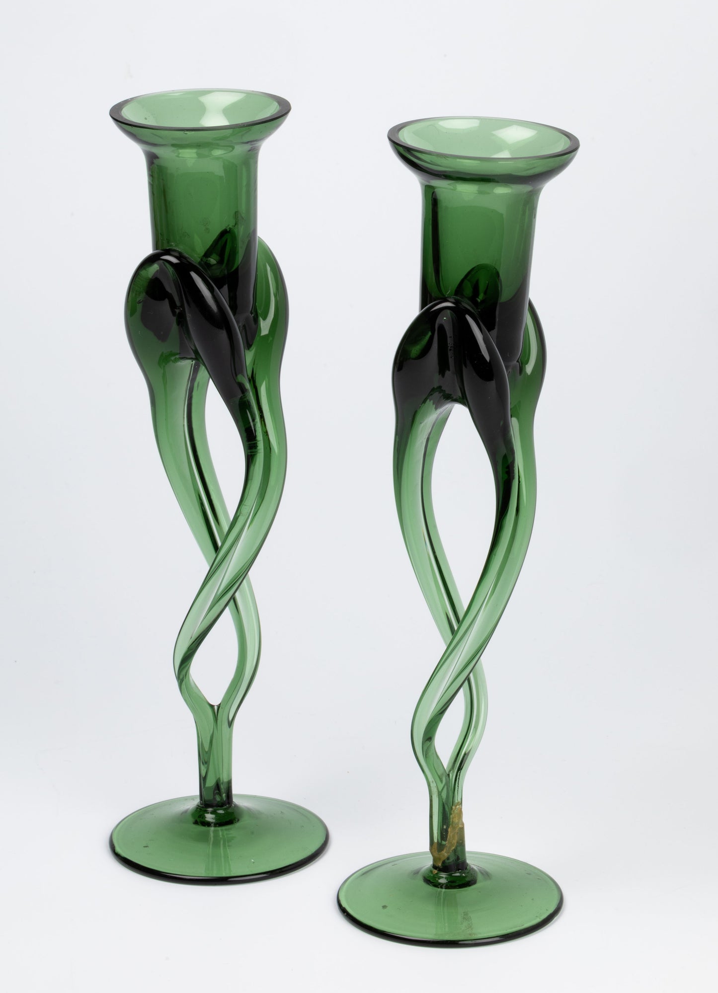 Set of 2 Vintage 1970s Murano Glass Candleholders