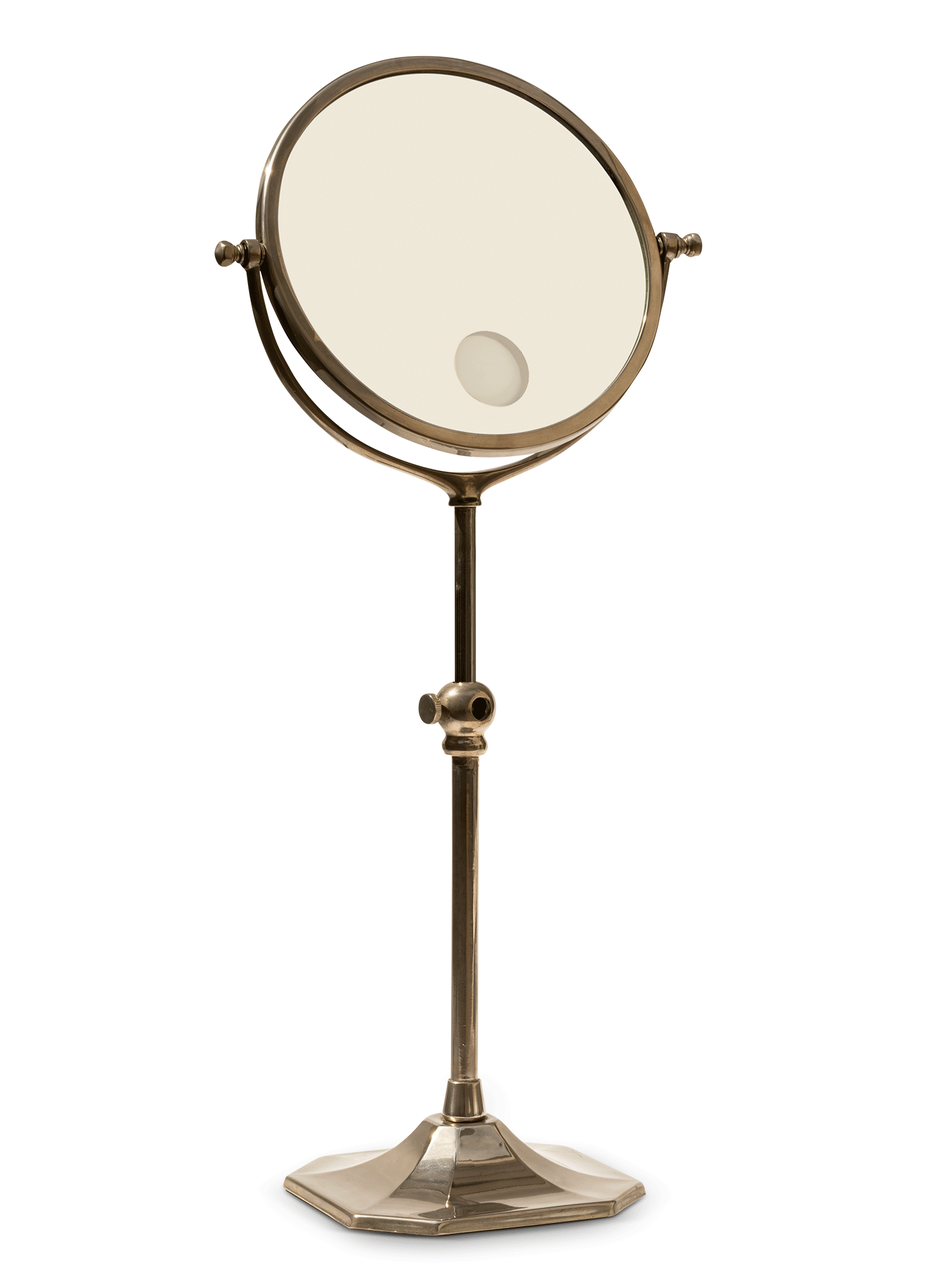 Art Deco French Nickel-Plated Illuminated Vanity Mirror by Brot, 1930s