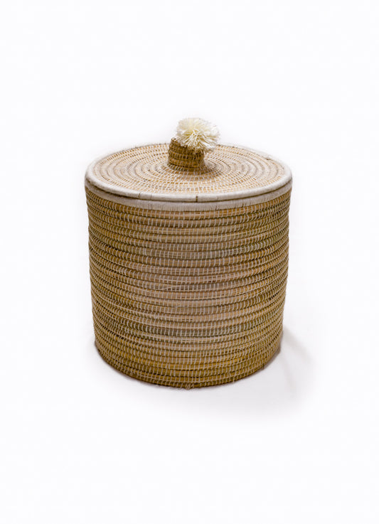 Handwoven Moroccan Lidded Storage Basket