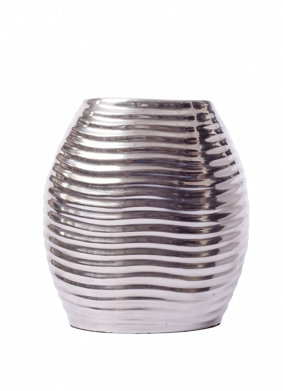 Hand crafted Oval Metallic Vase