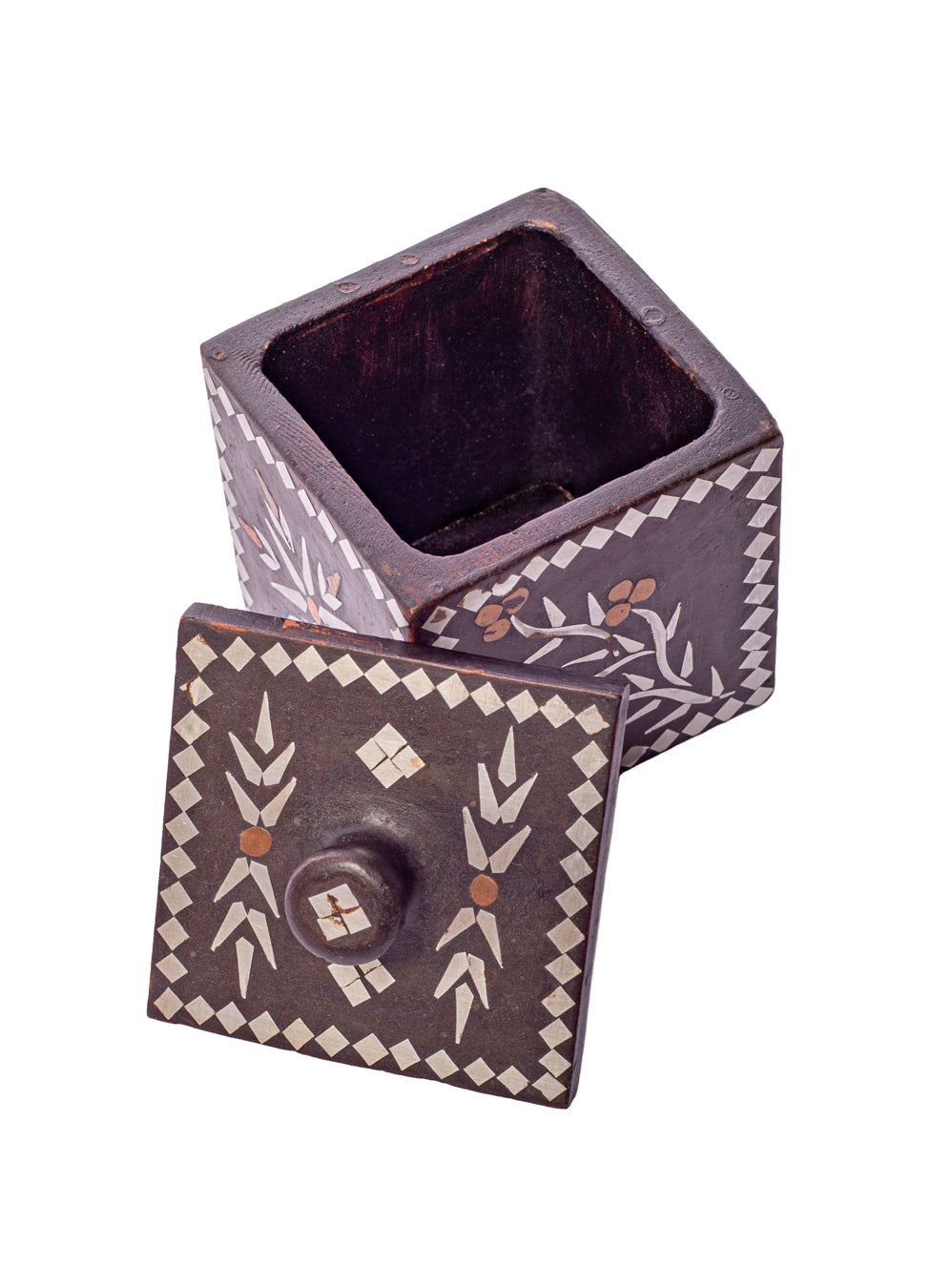 Vintage Inlay Moroccan Rectangular Ceramic Trinket Box