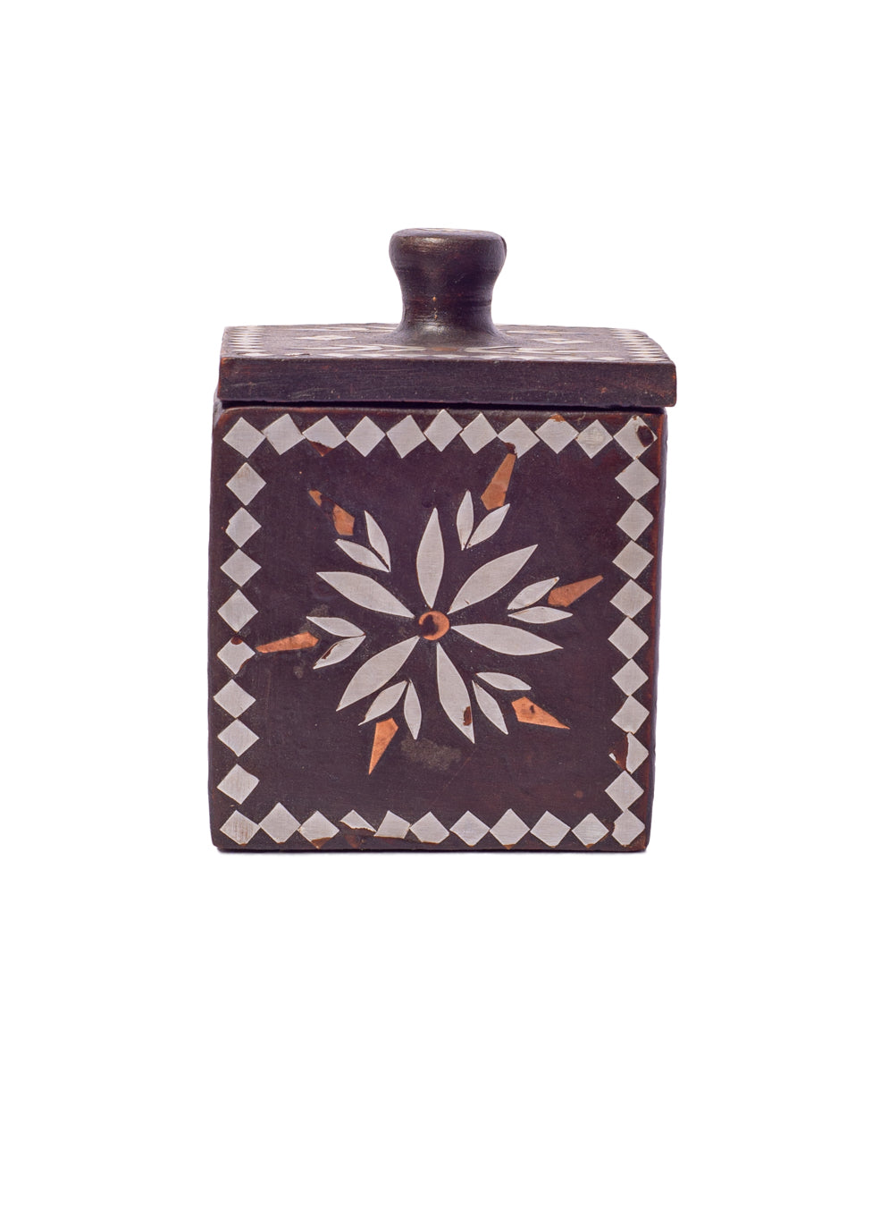 Vintage Inlay Moroccan Rectangular Ceramic Trinket Box