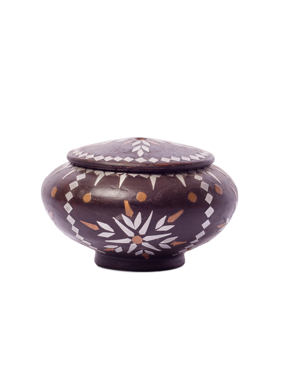 Vintage Inlay Moroccan Lidded Ceramic