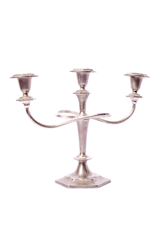 Vintage Moroccan Silver-Plated Candelabra