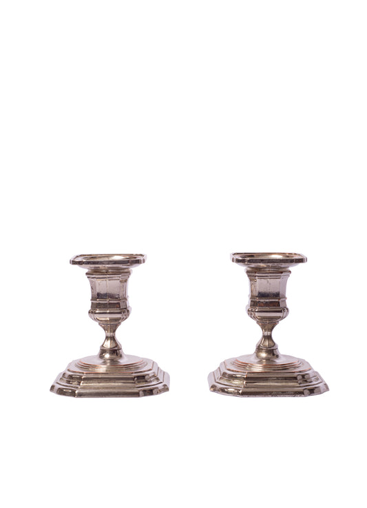 Set of 2 Vintage Silver-Plated Candle Holders