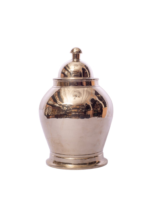 Vintage Moroccan Art Deco Silver-Plated Jar