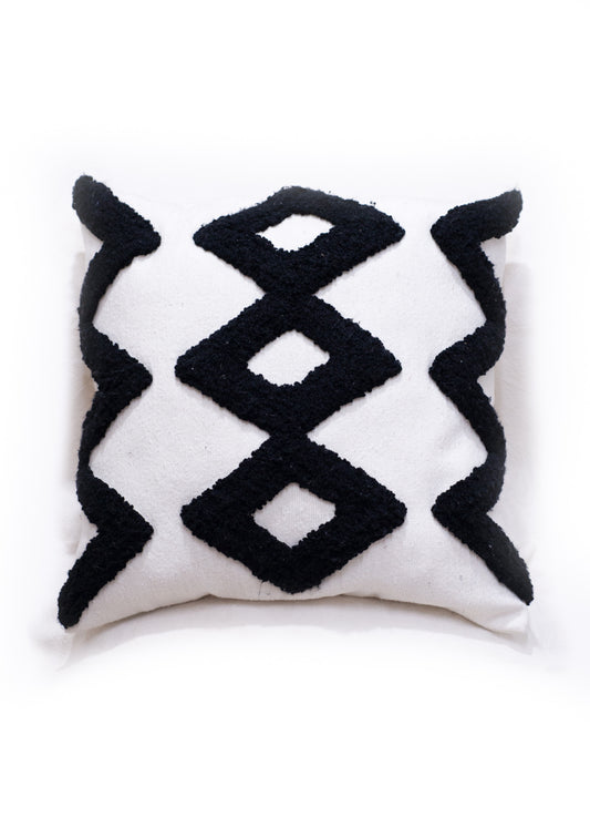 Handwoven Monochrome Textured Cushion
