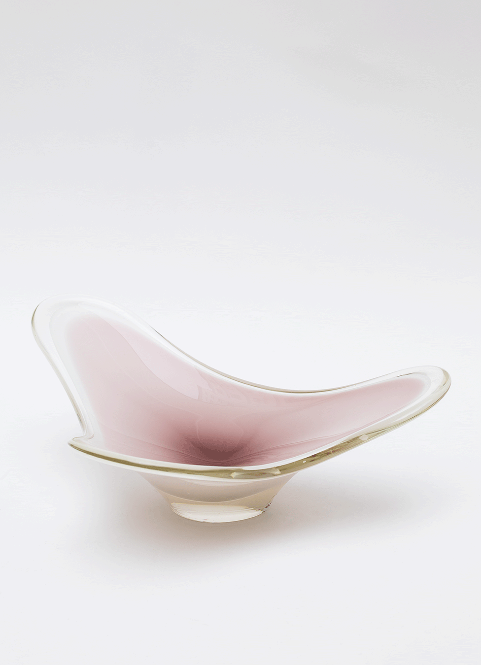 Vintage 1960s Handblown Glass Fruit Bowl