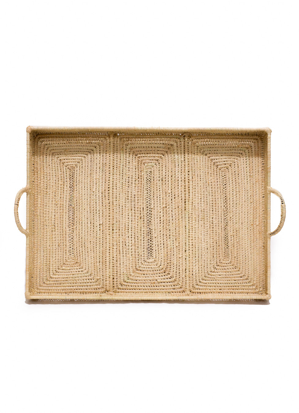Large Handcrafted Raffia Serving Tray