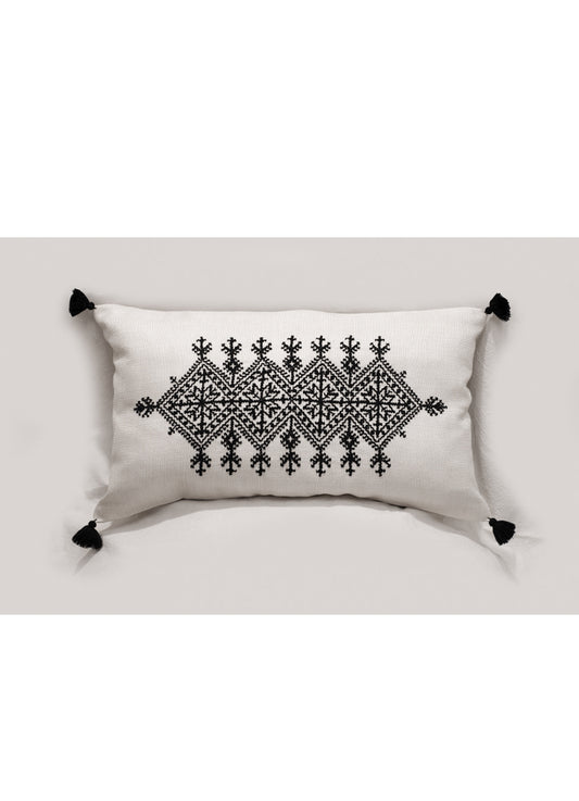 Hand Embroidered Rectangular Cotton Cushion