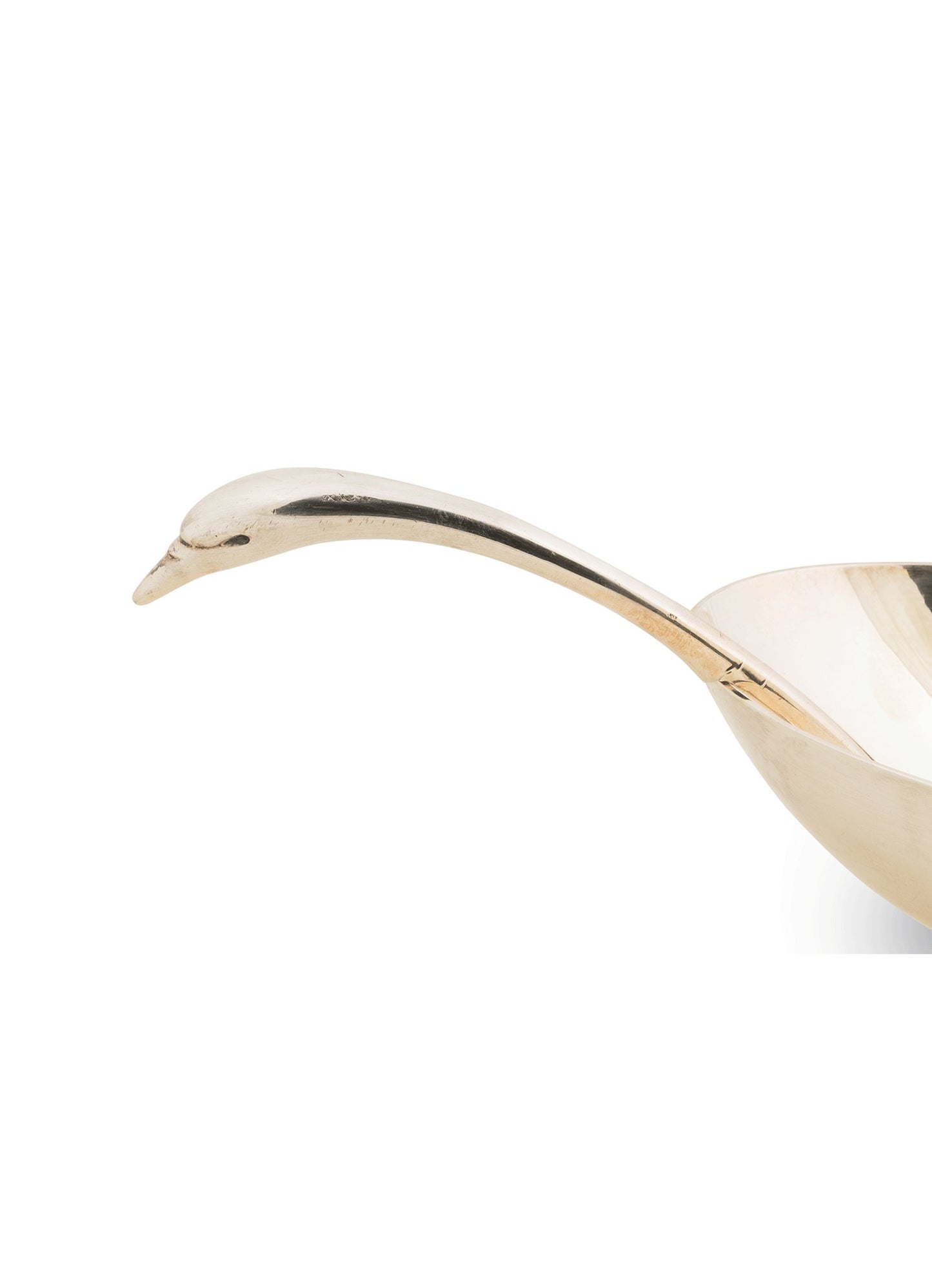 Vintage Art Deco Swan Saucière and Ladle by Christian Fjerdingstad for Christofle Gallia