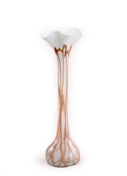 1960s Tall Vintage Swirl Murano Glass Vase